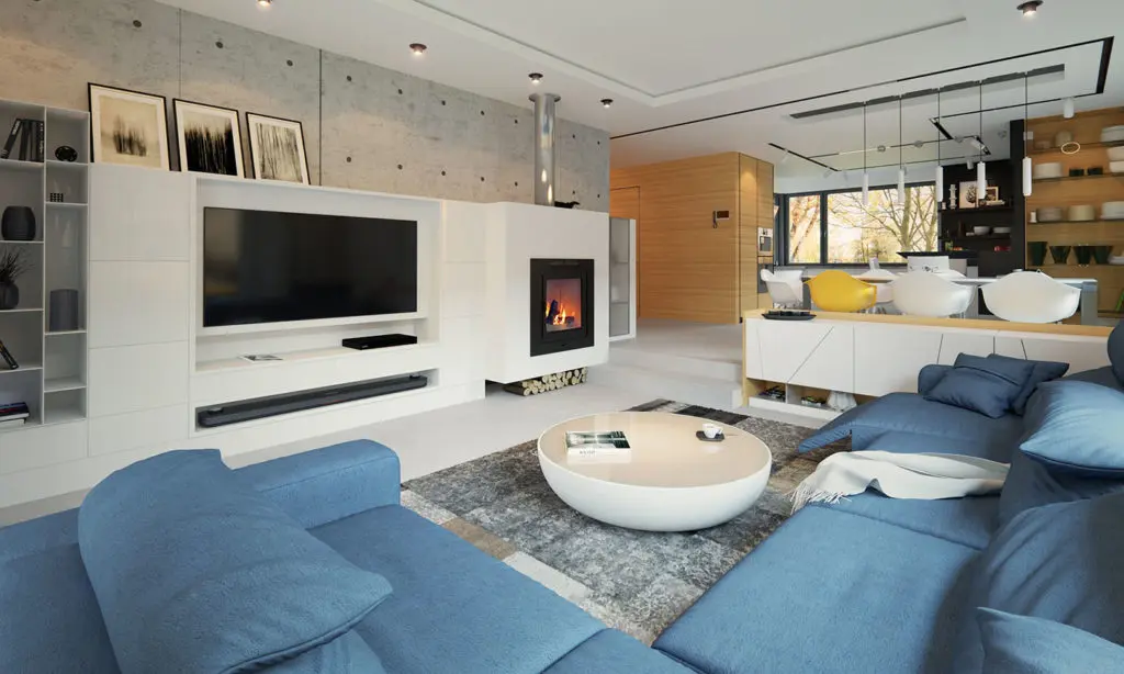 Projekt domu jednorodzinnego o pow. 157 m²: Parterowy, 3 Sypialnie, 2 Łazienki, Otwarta kuchnia, Garaż