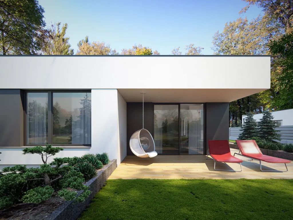 Projekt domu jednorodzinnego o pow. 157 m²: Parterowy, 3 Sypialnie, 2 Łazienki, Otwarta kuchnia, Garaż