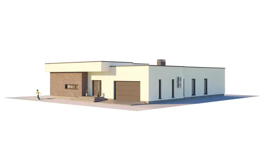 Projekt domu jednorodzinnego o pow. 216 m²: Parterowy, 3 Sypialnie, Gabinet, 2 Łazienki, Otwarta kuchnia, Garaż