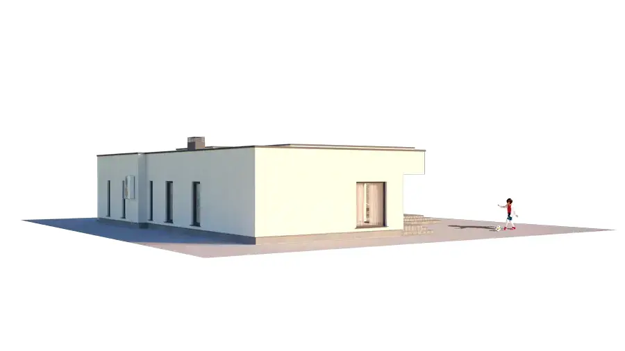 Projekt domu jednorodzinnego o pow. 216 m²: Parterowy, 3 Sypialnie, Gabinet, 2 Łazienki, Otwarta kuchnia, Garaż