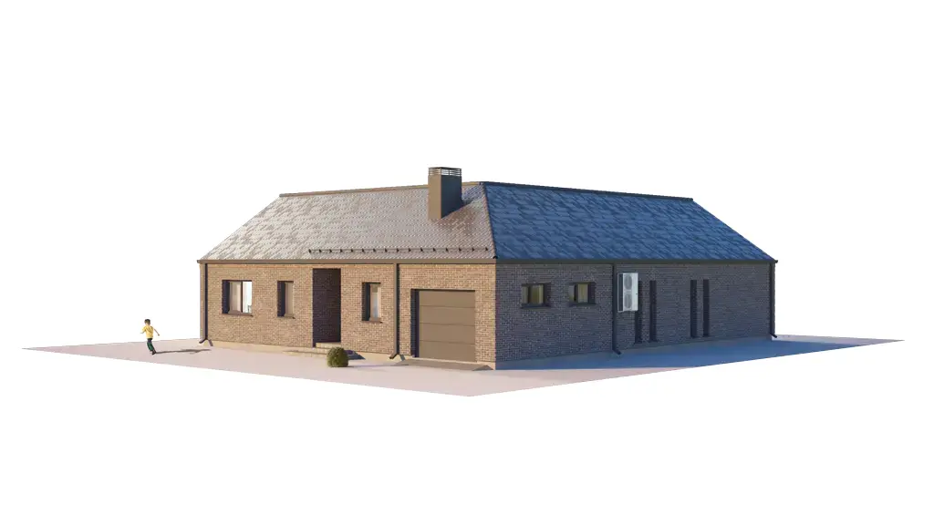 Projekt domu jednorodzinnego o pow. 165 m²: Parterowy, 3 Sypialnie, 1 Łazienki, Otwarta kuchnia, Garaż