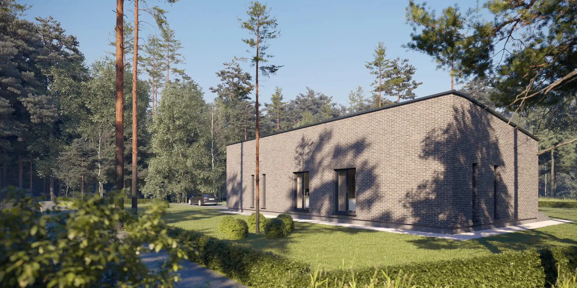 Projekt domu jednorodzinnego o pow. 153 m²: Parterowy, 3 Sypialnie, 2 Łazienki, Otwarta kuchnia, Garaż