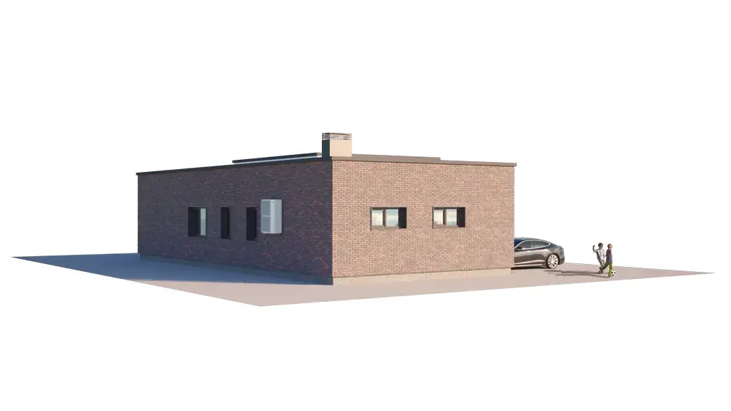 Projekt domu jednorodzinnego o pow. 138 m²: Parterowy, 3 Sypialnie, 1 Łazienki, Otwarta kuchnia, Garaż