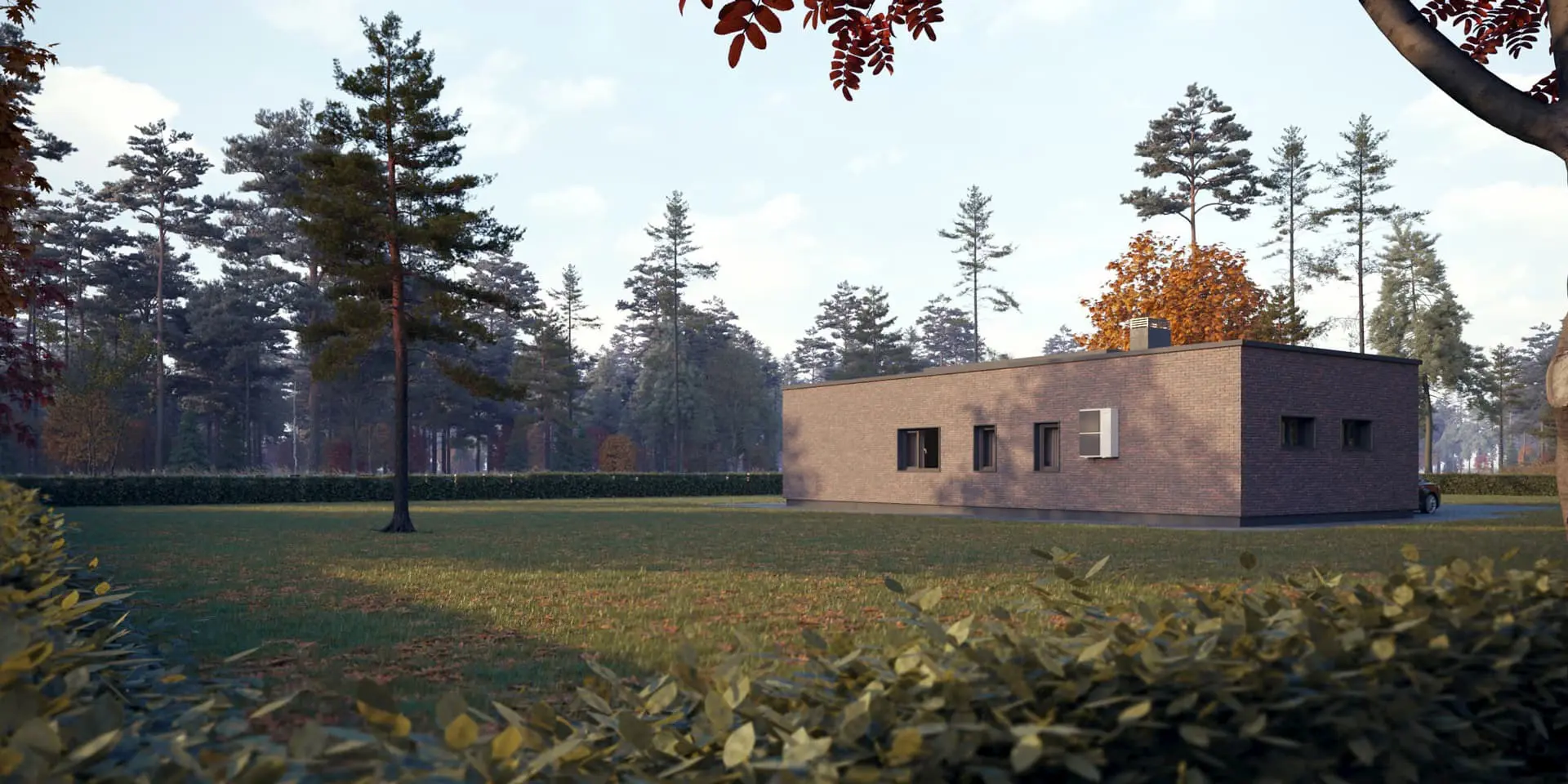 Projekt domu jednorodzinnego o pow. 138 m²: Parterowy, 3 Sypialnie, 1 Łazienki, Otwarta kuchnia, Garaż