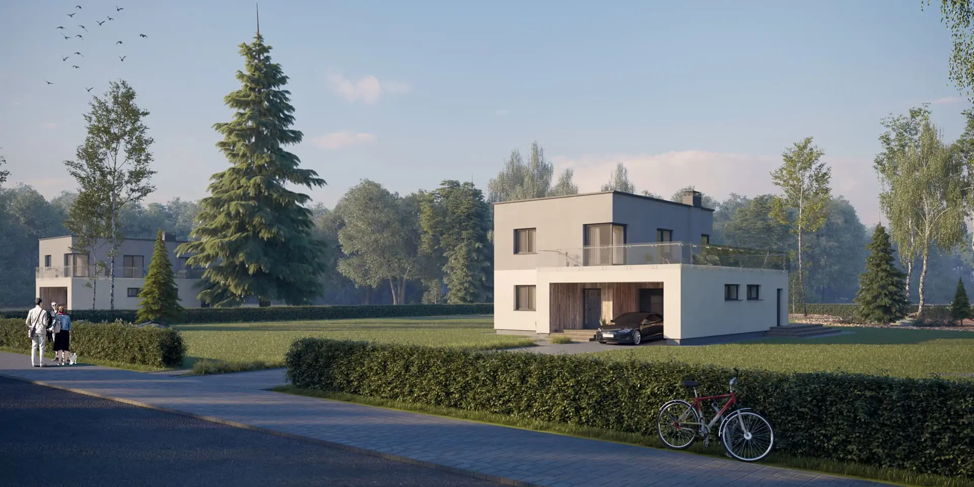 Projekt domu jednorodzinnego o pow. 167 m²: Piętrowy, 3 Sypialnie, Gabinet, 2 Łazienki, Otwarta kuchnia, Garaż