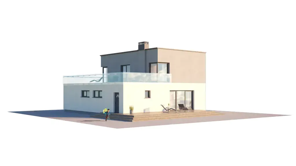 Projekt domu jednorodzinnego o pow. 167 m²: Piętrowy, 3 Sypialnie, Gabinet, 2 Łazienki, Otwarta kuchnia, Garaż