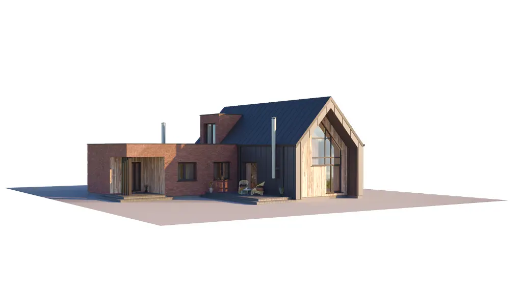 Projekt domu jednorodzinnego o pow. 146 m²: Parterowy z poddaszem użytkowym, 3 Sypialnie, 2 Łazienki, Wiata