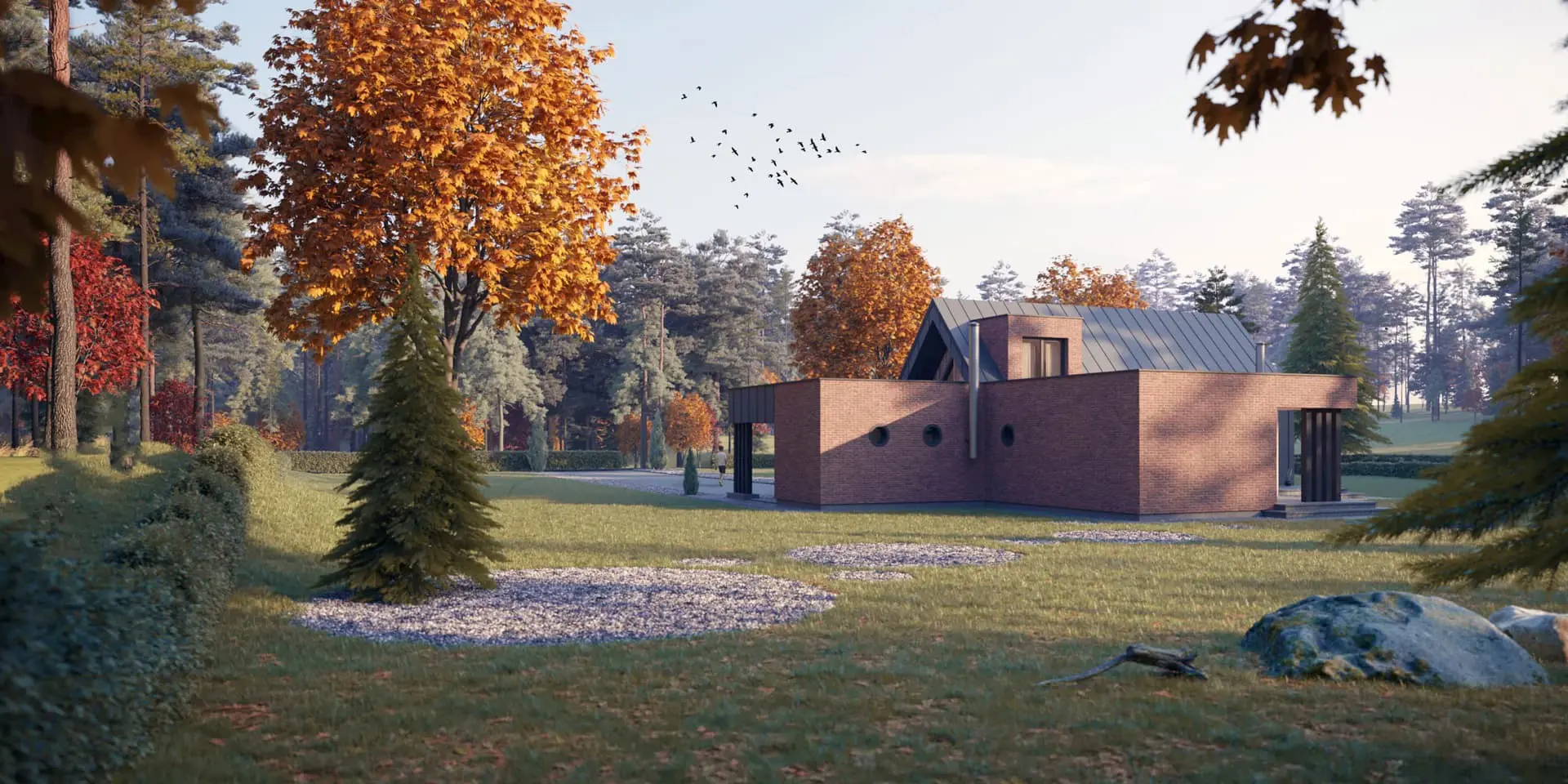 Projekt domu jednorodzinnego o pow. 146 m²: Parterowy z poddaszem użytkowym, 3 Sypialnie, 2 Łazienki, Wiata