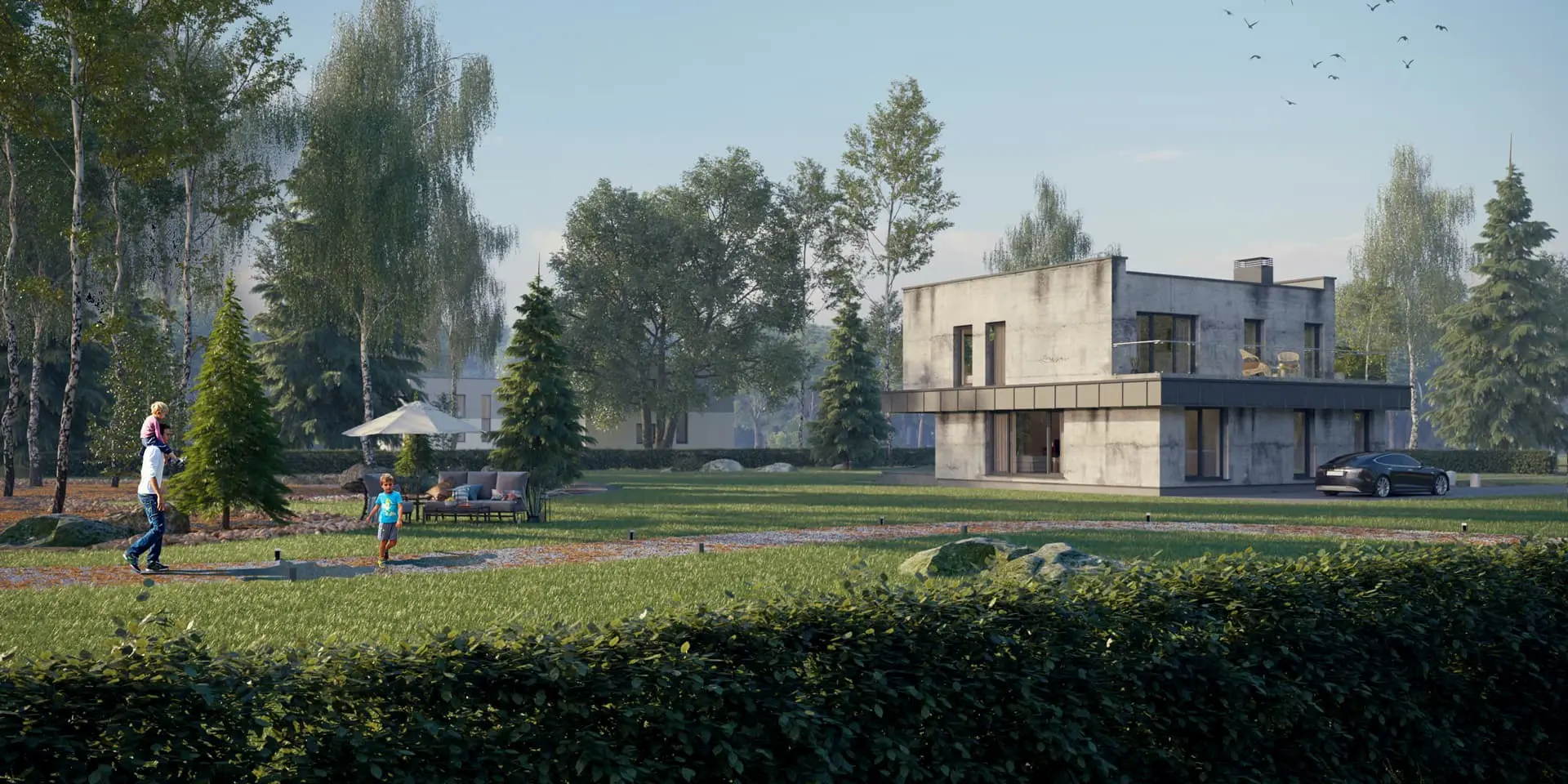 Projekt domu jednorodzinnego o pow. 183 m²: Piętrowy, 3 Sypialnie, Gabinet, 2 Łazienki, Otwarta kuchnia