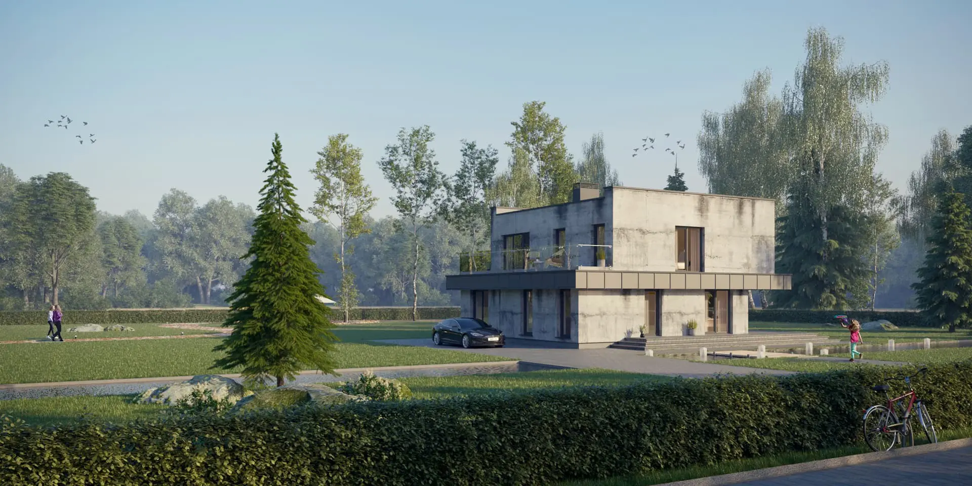 Projekt domu jednorodzinnego o pow. 183 m²: Piętrowy, 3 Sypialnie, Gabinet, 2 Łazienki, Otwarta kuchnia