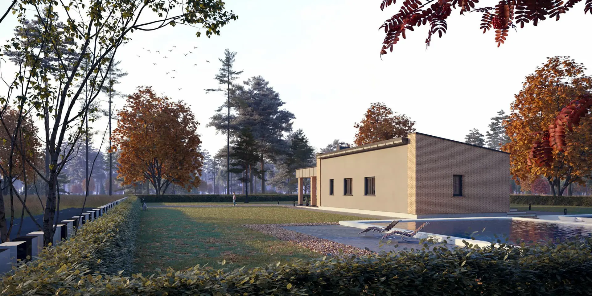 Projekt domu jednorodzinnego o pow. 126 m²: Parterowy, 3 Sypialnie, 2 Łazienki, Otwarta kuchnia, Wiata