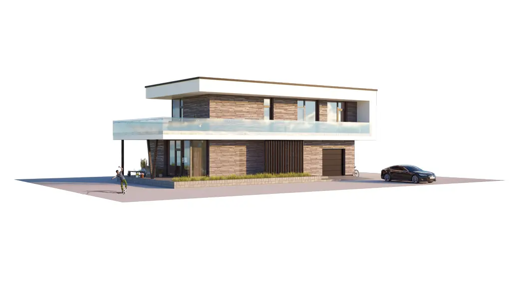 Projekt domu jednorodzinnego o pow. 177 m²: Piętrowy, 3 Sypialnie, 2 Łazienki, Otwarta kuchnia, Garaż