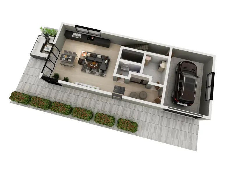 Projekt domu jednorodzinnego o pow. 177 m²: Piętrowy, 3 Sypialnie, 2 Łazienki, Otwarta kuchnia, Garaż