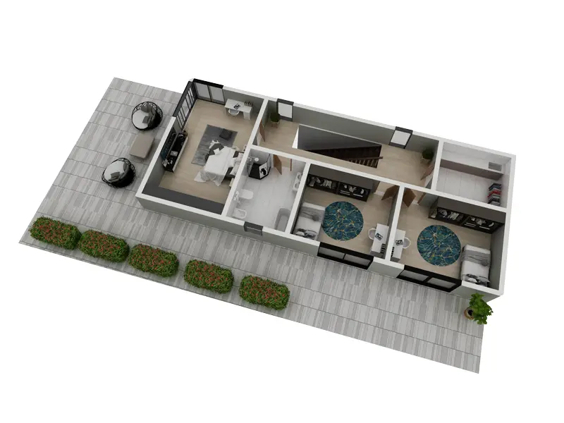 Projekt domu jednorodzinnego o pow. 177 m²: Piętrowy, 3 Sypialnie, 2 Łazienki, Otwarta kuchnia, Garaż