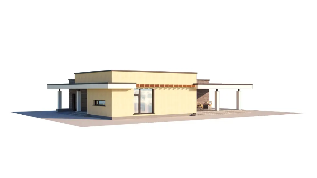 Projekt domu jednorodzinnego o pow. 192 m²: Parterowy, 2 Sypialnie, 3 Łazienki, Otwarta kuchnia, Garaż