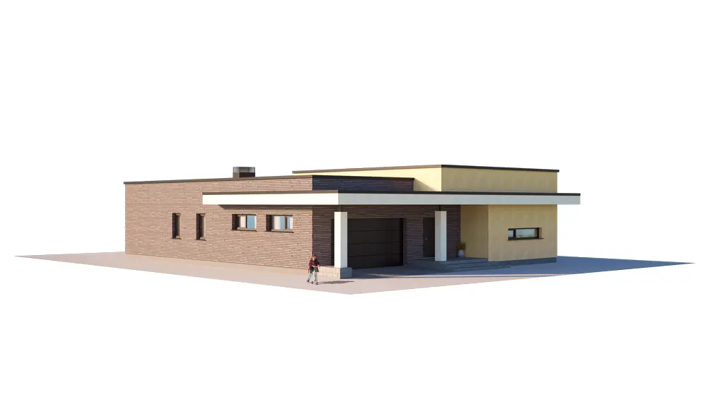 Projekt domu jednorodzinnego o pow. 192 m²: Parterowy, 2 Sypialnie, 3 Łazienki, Otwarta kuchnia, Garaż