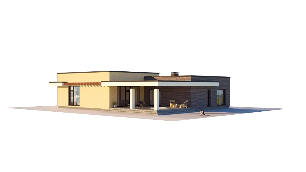 Projekt domu jednorodzinnego o pow. 192 m²: Parterowy, 2 Sypialnie, 3 Łazienki, Otwarta kuchnia, Garaż