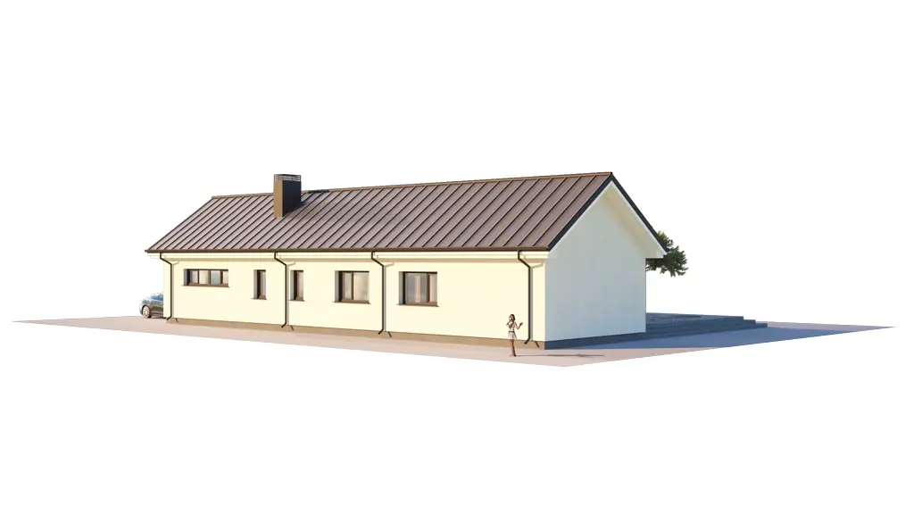 Projekt domu jednorodzinnego o pow. 179 m²: Parterowy, 3 Sypialnie, 2 Łazienki, Otwarta kuchnia, Garaż