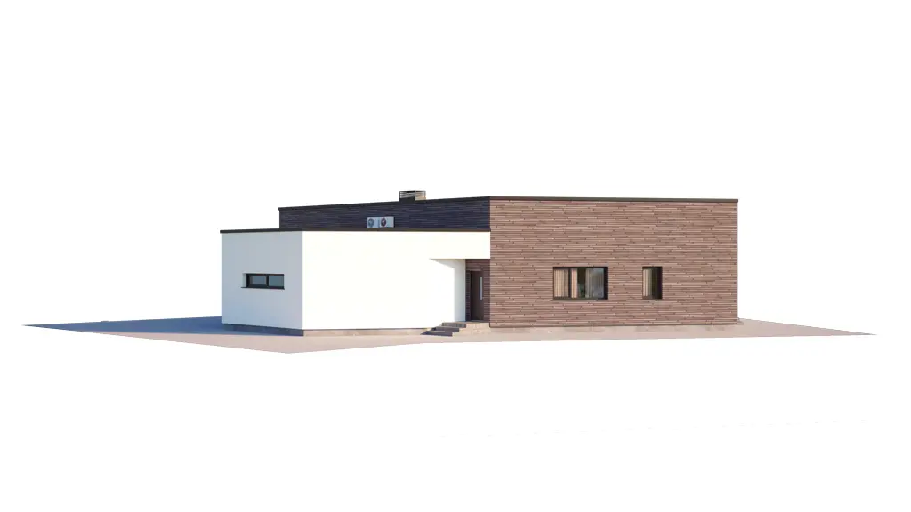 Projekt domu jednorodzinnego o pow. 179 m²: Parterowy, 2 Sypialnie, 2 Łazienki, Otwarta kuchnia, Garaż