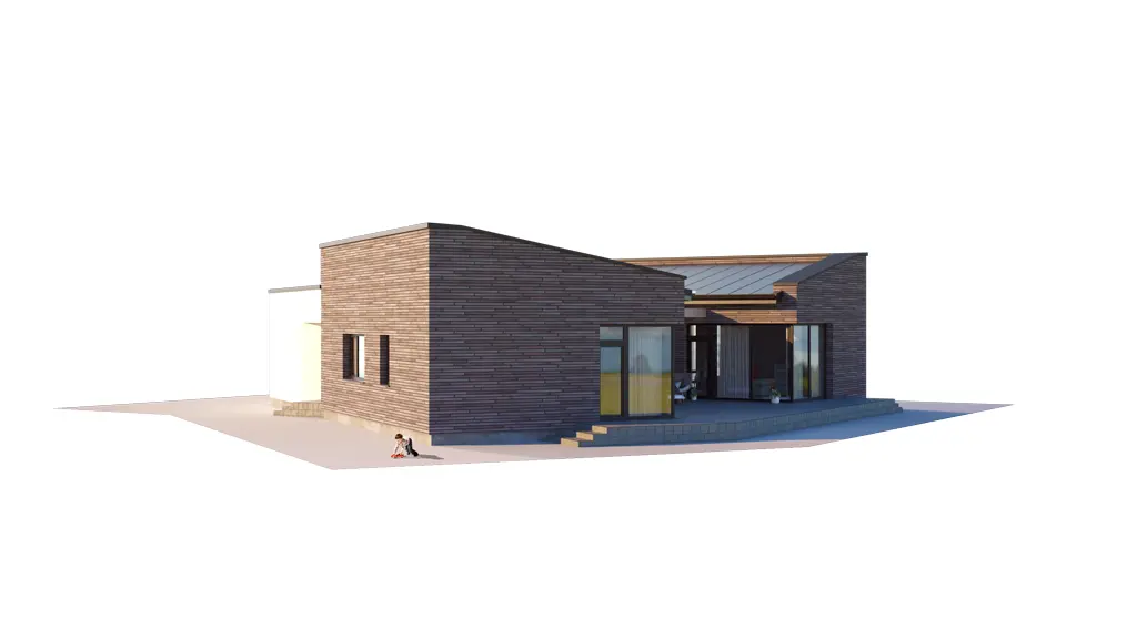 Projekt domu jednorodzinnego o pow. 179 m²: Parterowy, 2 Sypialnie, 2 Łazienki, Otwarta kuchnia, Garaż