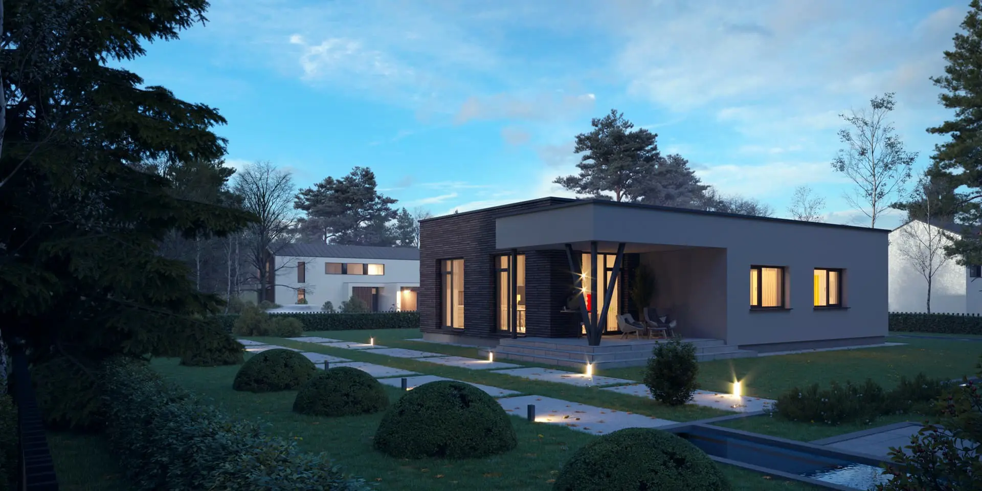 Projekt domu jednorodzinnego o pow. 120 m²: Parterowy, 2 Sypialnie, 1 Łazienki, Otwarta kuchnia, Garaż