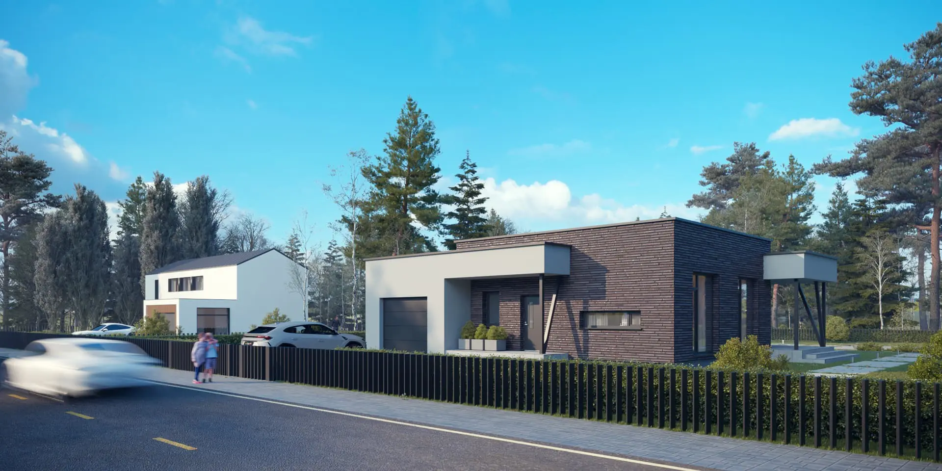 Projekt domu jednorodzinnego o pow. 120 m²: Parterowy, 2 Sypialnie, 1 Łazienki, Otwarta kuchnia, Garaż