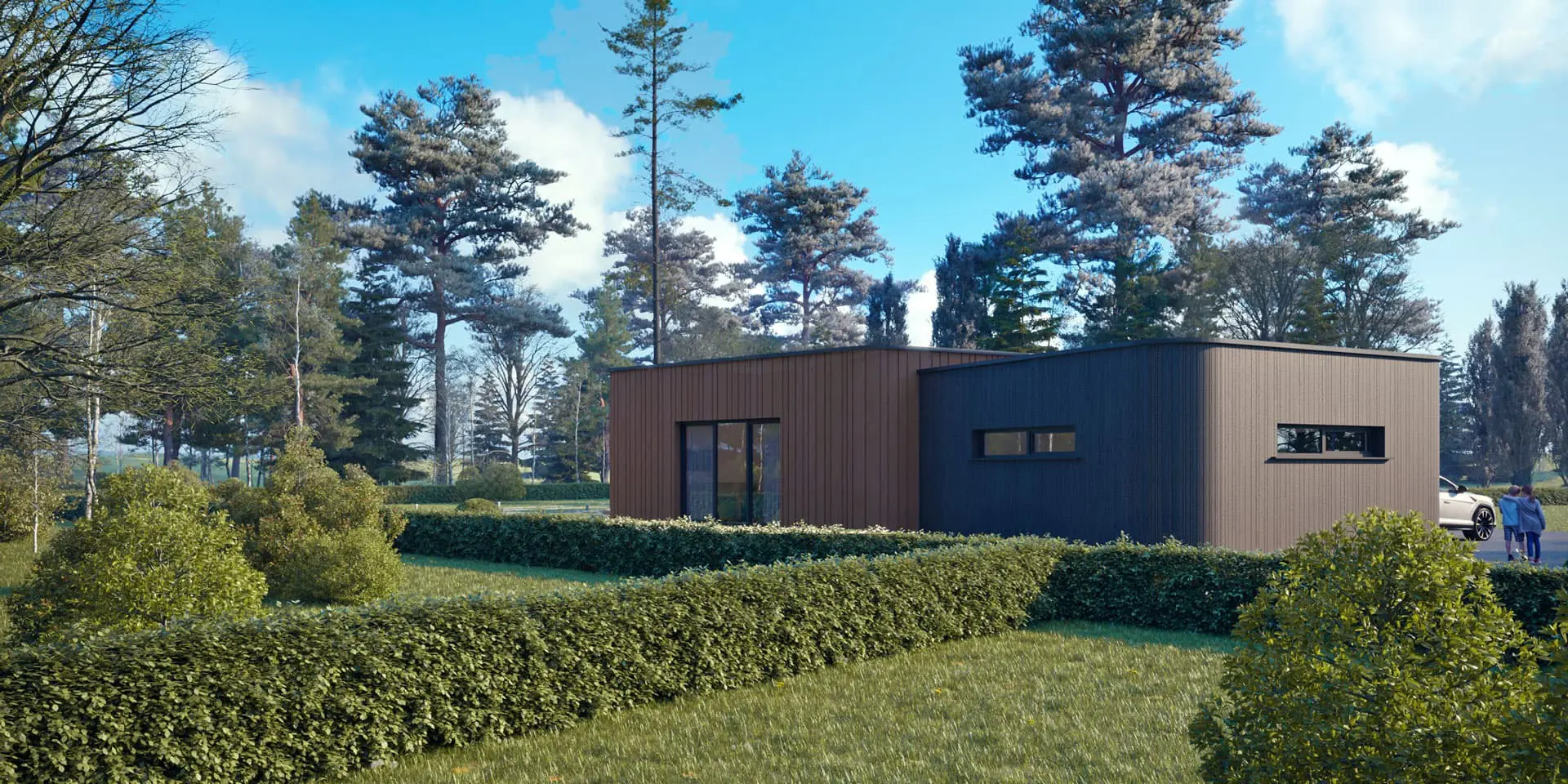 Projekt domu jednorodzinnego o pow. 199 m²: Parterowy, 3 Sypialnie, 2 Łazienki, Otwarta kuchnia, Garaż