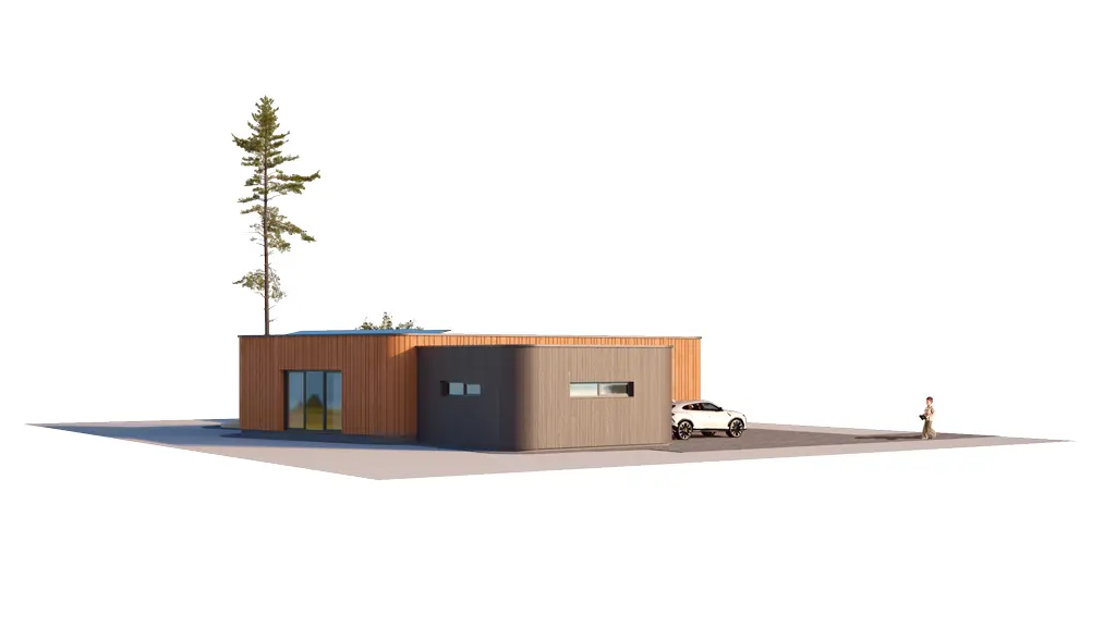 Projekt domu jednorodzinnego o pow. 199 m²: Parterowy, 3 Sypialnie, 2 Łazienki, Otwarta kuchnia, Garaż