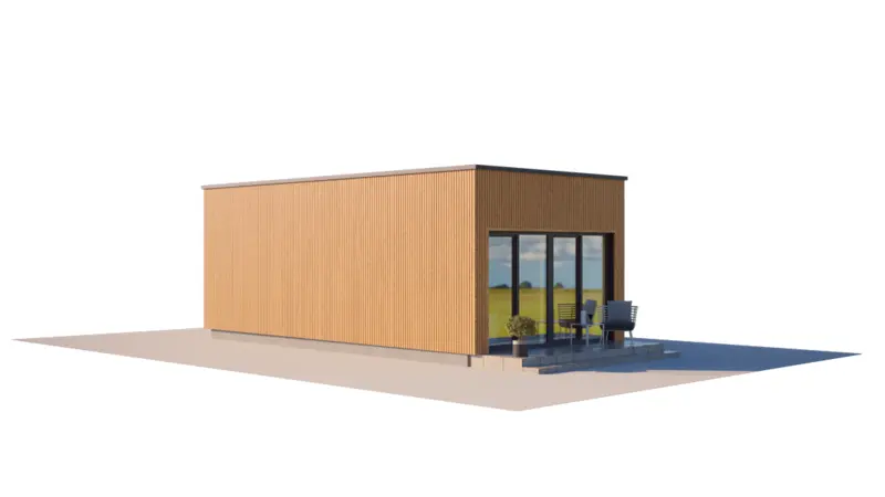 Projekt domu jednorodzinnego o pow. 35 m²: Parterowy, 1 Sypialnie, 1 Łazienki, Otwarta kuchnia