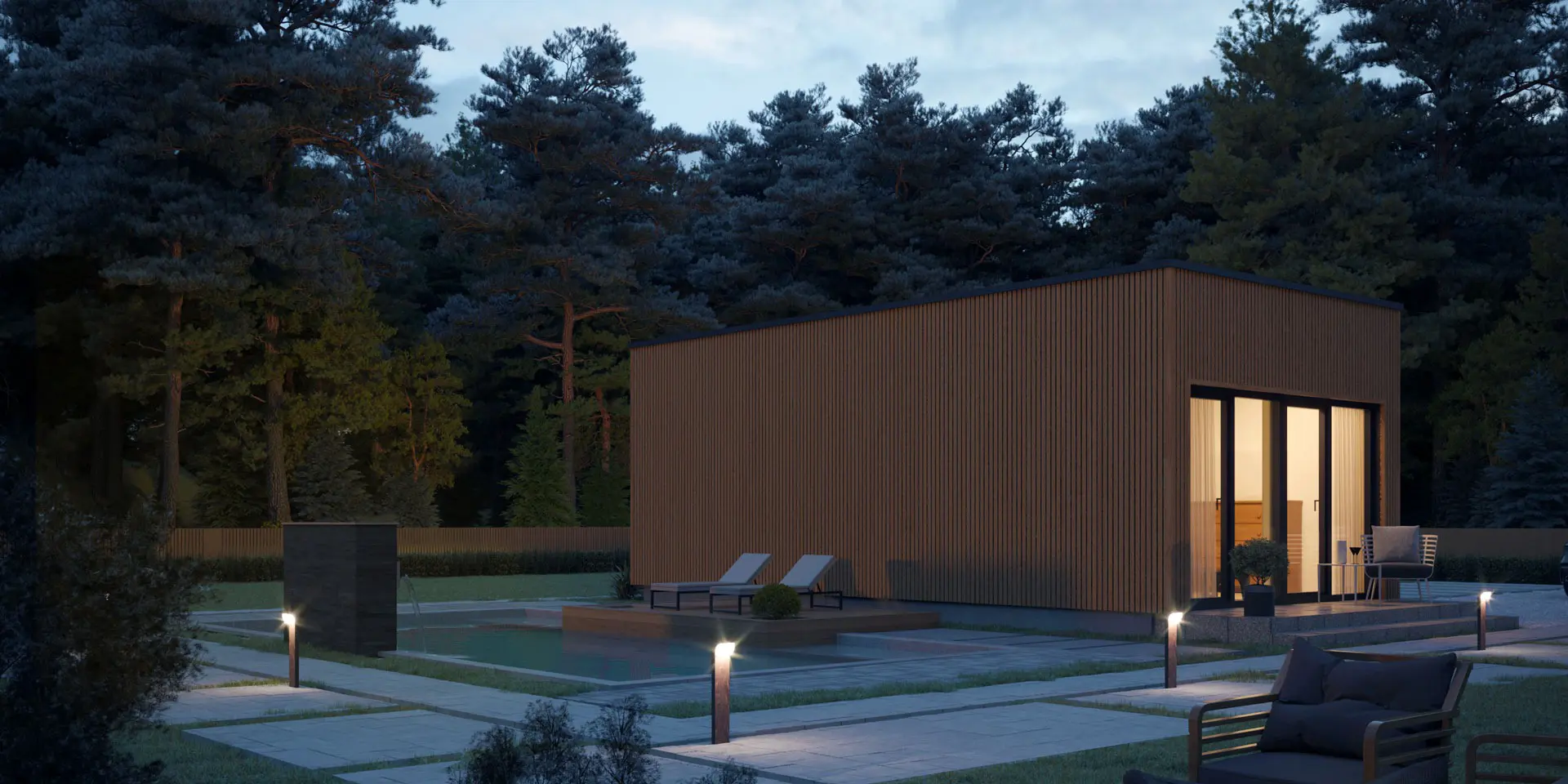 Projekt domu jednorodzinnego o pow. 35 m²: Parterowy, 1 Sypialnie, 1 Łazienki, Otwarta kuchnia