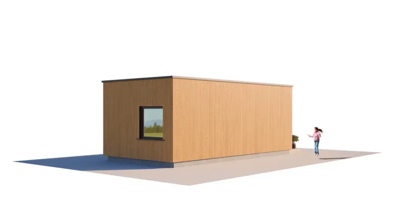 Projekt domu jednorodzinnego o pow. 35 m²: Parterowy, 1 Sypialnie, 1 Łazienki, Otwarta kuchnia