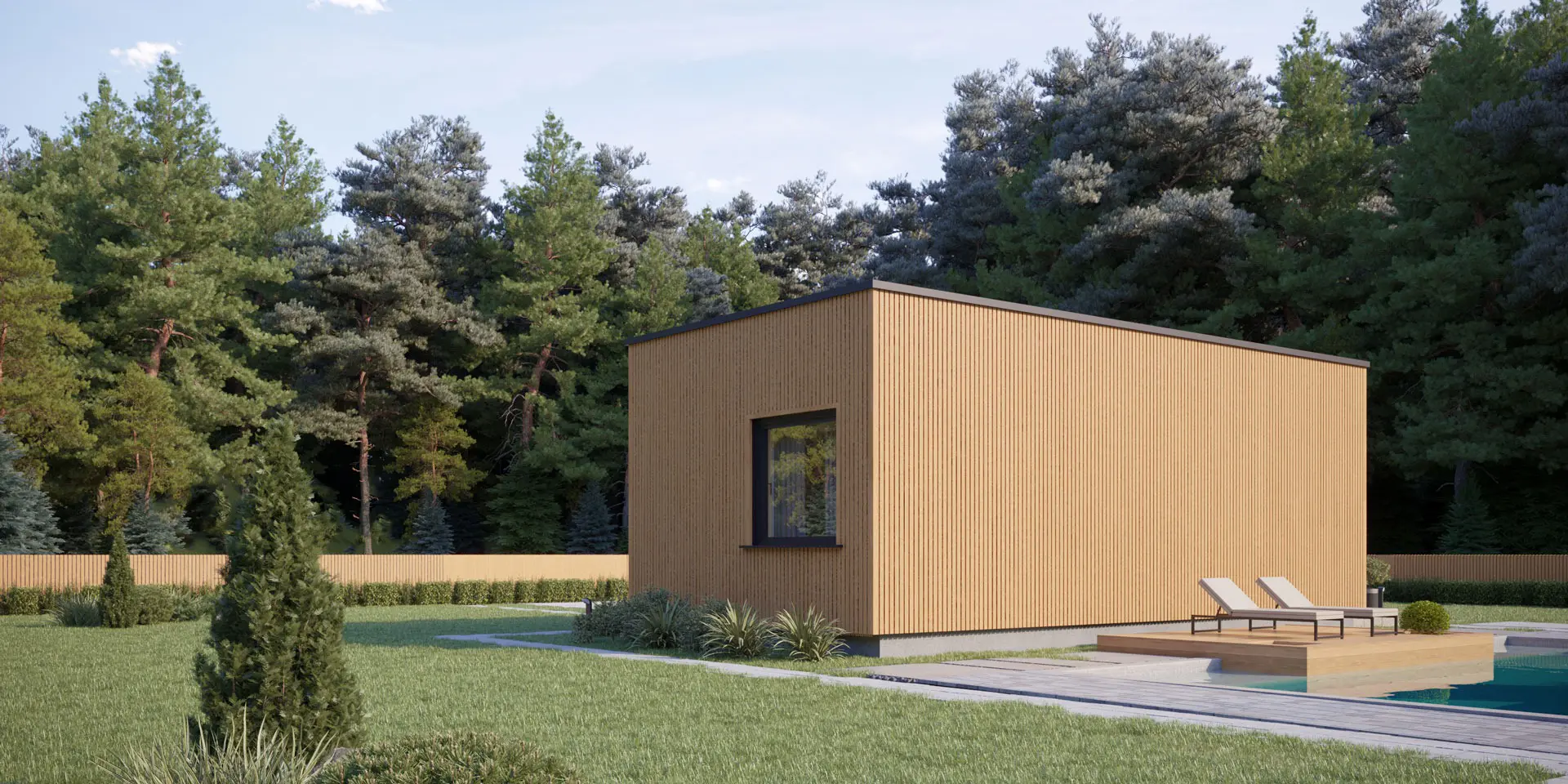 Projekt domu jednorodzinnego o pow. 35 m²: Parterowy, 1 Sypialnie, 1 Łazienki, Otwarta kuchnia