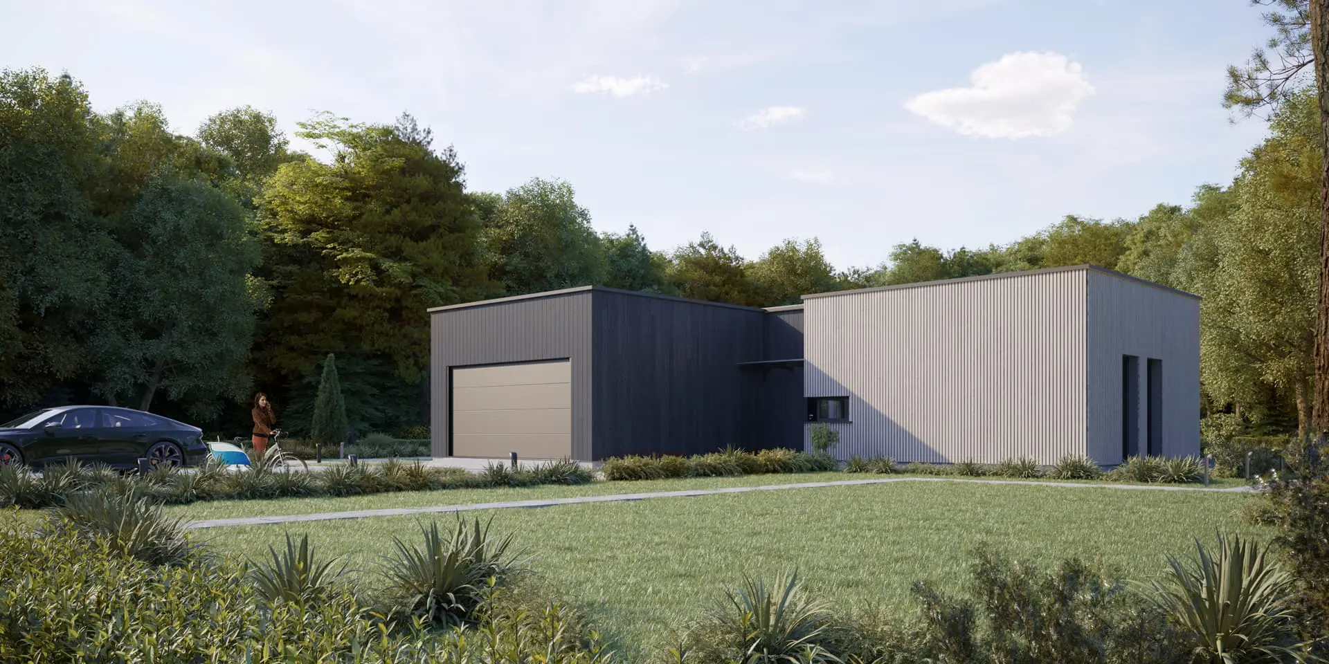 Projekt domu jednorodzinnego o pow. 145 m²: Parterowy, 3 Sypialnie, 2 Łazienki, Otwarta kuchnia, Garaż