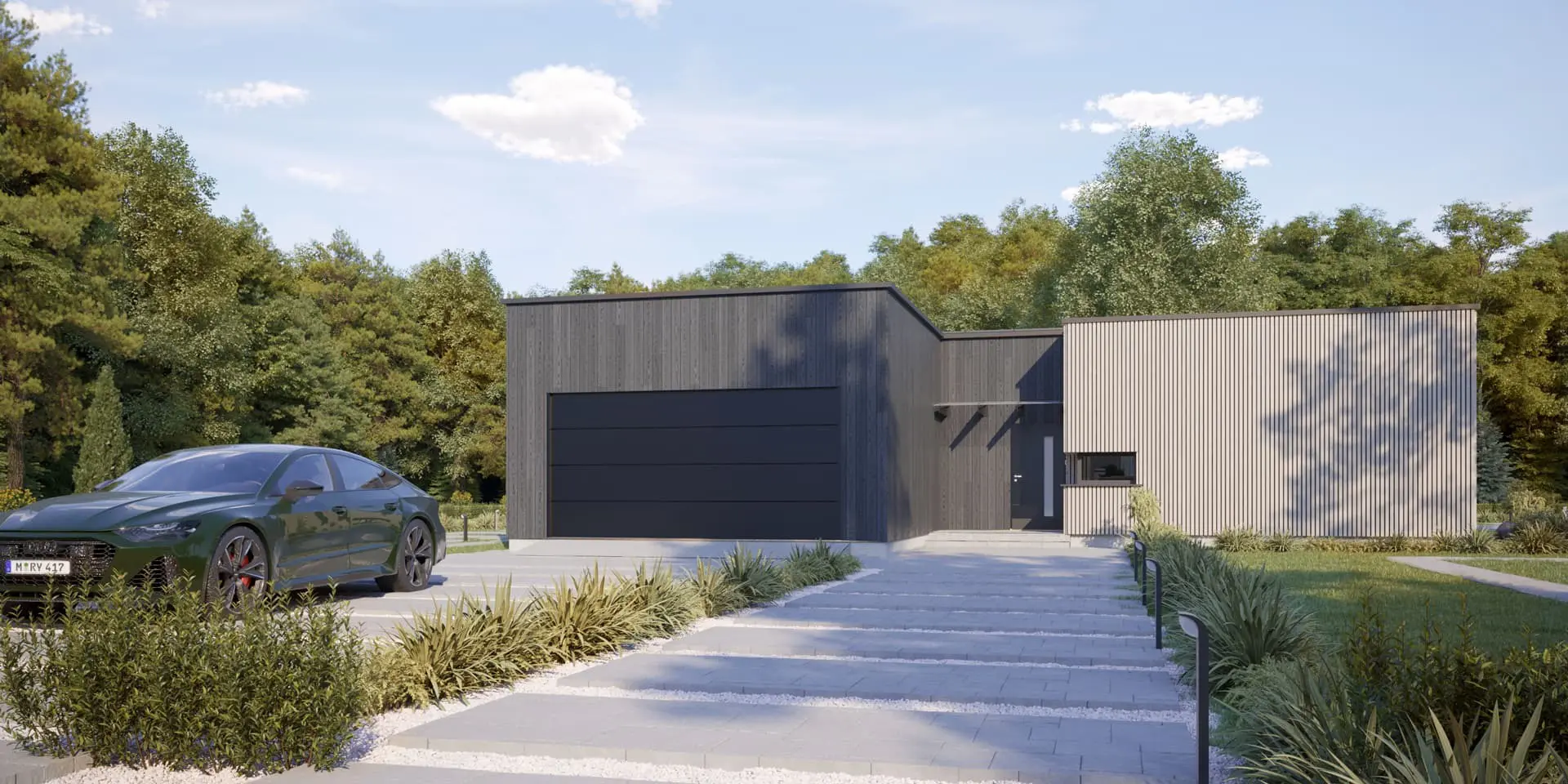 Projekt domu jednorodzinnego o pow. 145 m²: Parterowy, 3 Sypialnie, 2 Łazienki, Otwarta kuchnia, Garaż