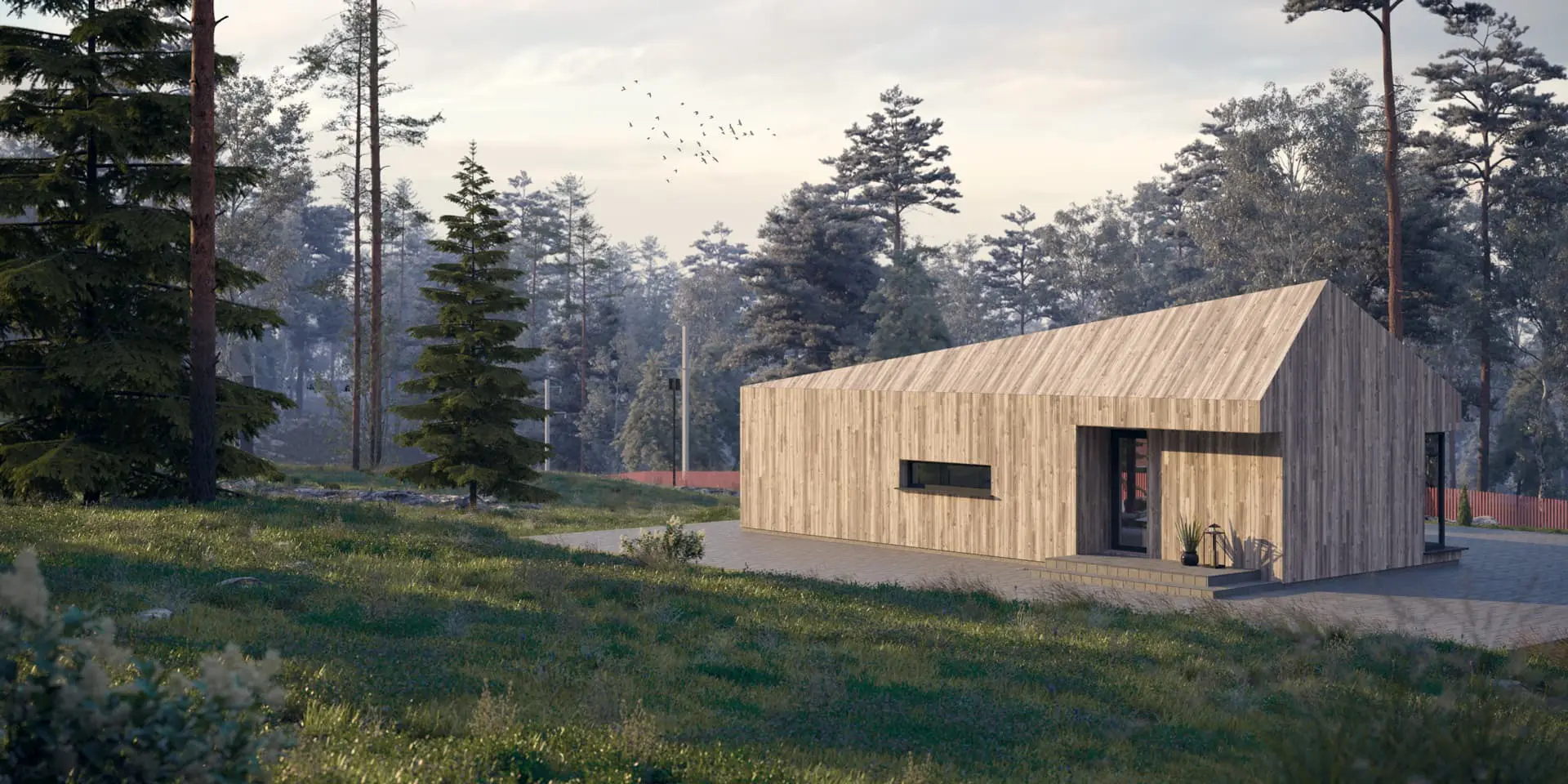 Projekt domu jednorodzinnego o pow. 50 m²: Parterowy, 2 Sypialnie, 1 Łazienki, Otwarta kuchnia