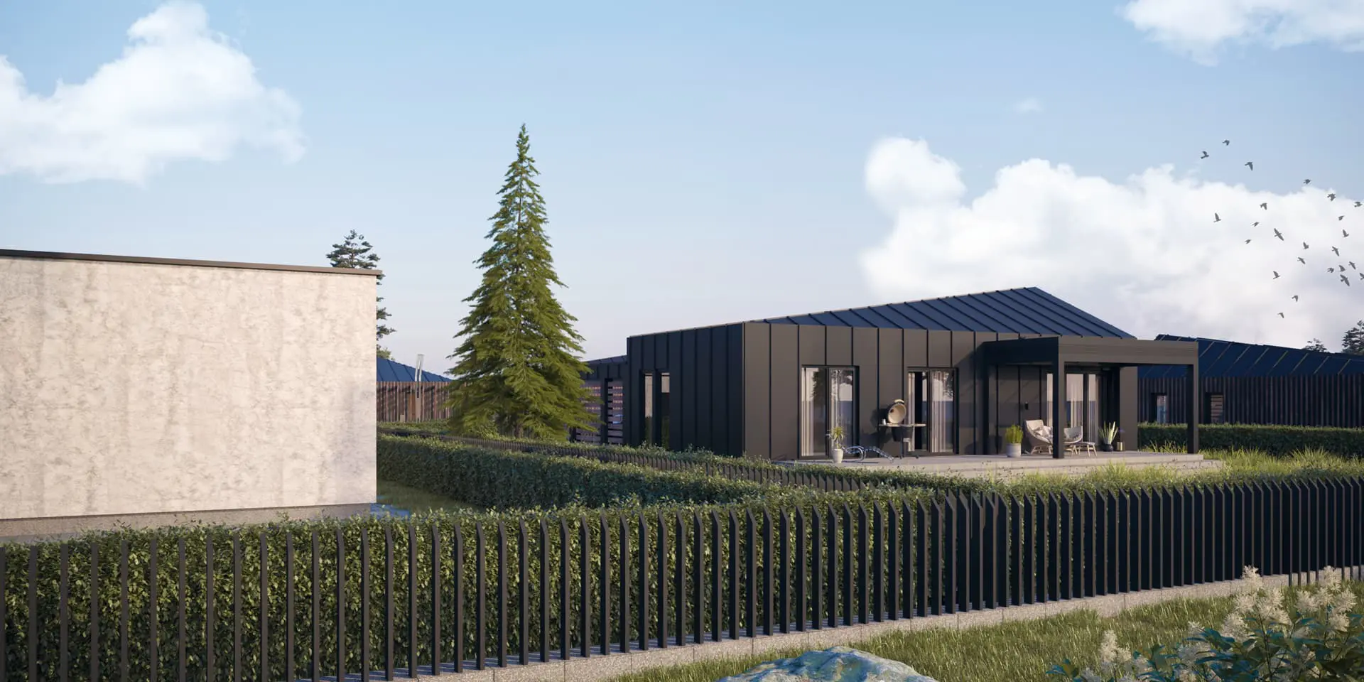 Projekt domu jednorodzinnego o pow. 80 m²: Parterowy, 3 Sypialnie, 1 Łazienki, Otwarta kuchnia