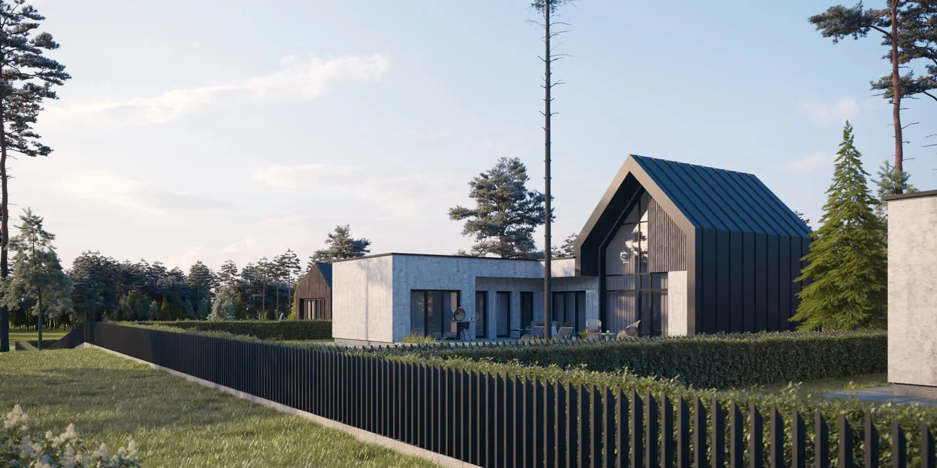 Projekt domu jednorodzinnego o pow. 155 m²: Parterowy z poddaszem użytkowym, 3 Sypialnie, Gabinet, 2 Łazienki, Otwarta kuchnia, Garaż