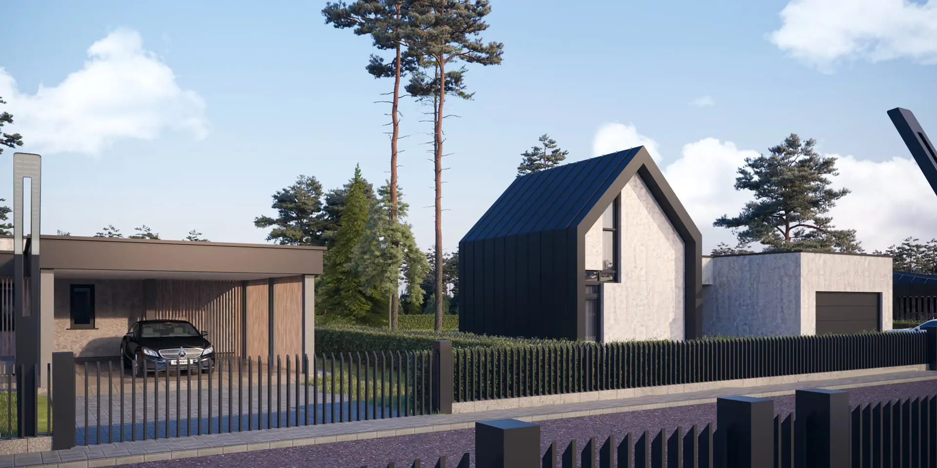 Projekt domu jednorodzinnego o pow. 155 m²: Parterowy z poddaszem użytkowym, 3 Sypialnie, Gabinet, 2 Łazienki, Otwarta kuchnia, Garaż