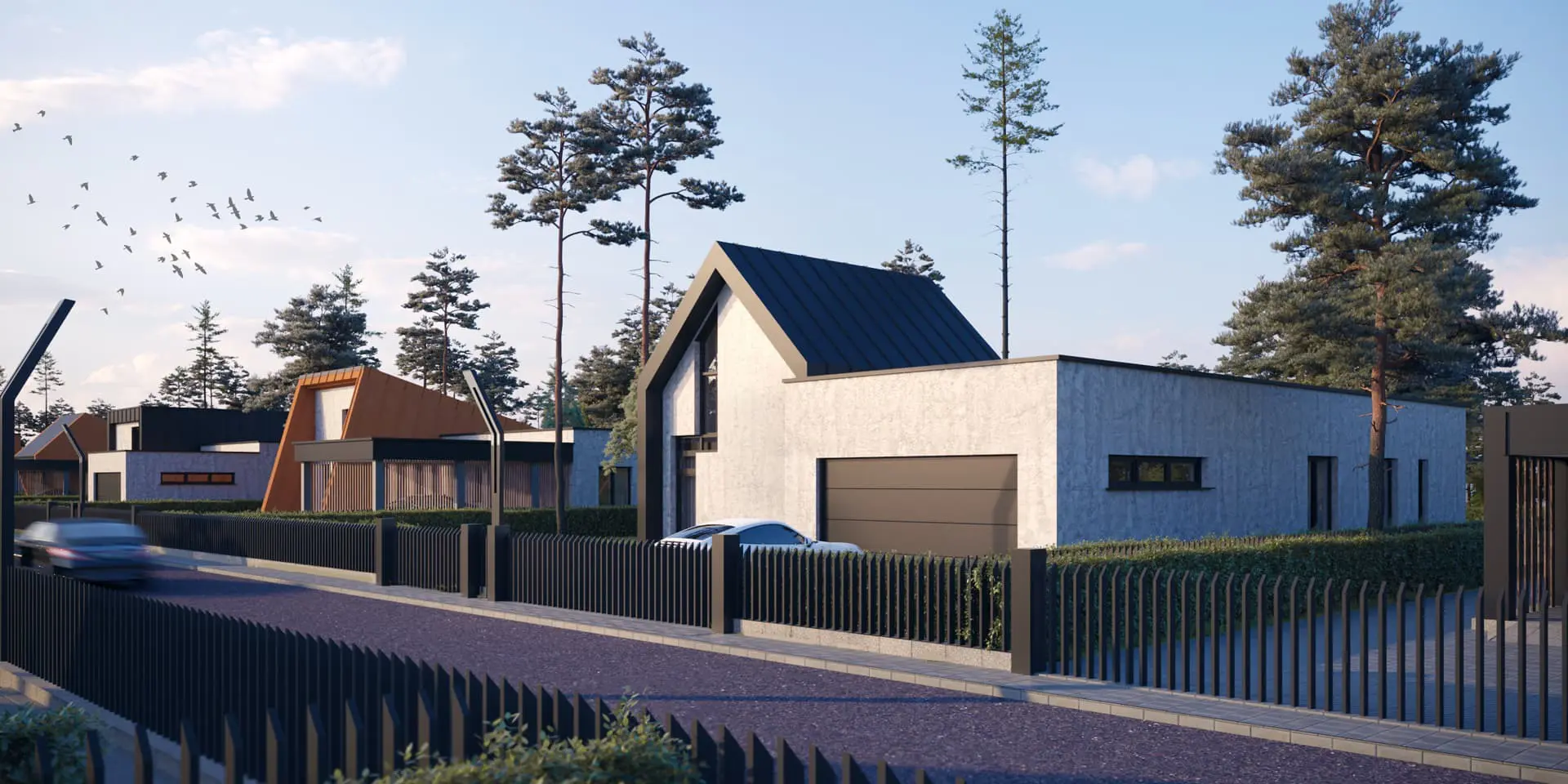 Projekt domu jednorodzinnego o pow. 155 m²: Parterowy z poddaszem użytkowym, 3 Sypialnie, Gabinet, 2 Łazienki, Otwarta kuchnia, Garaż