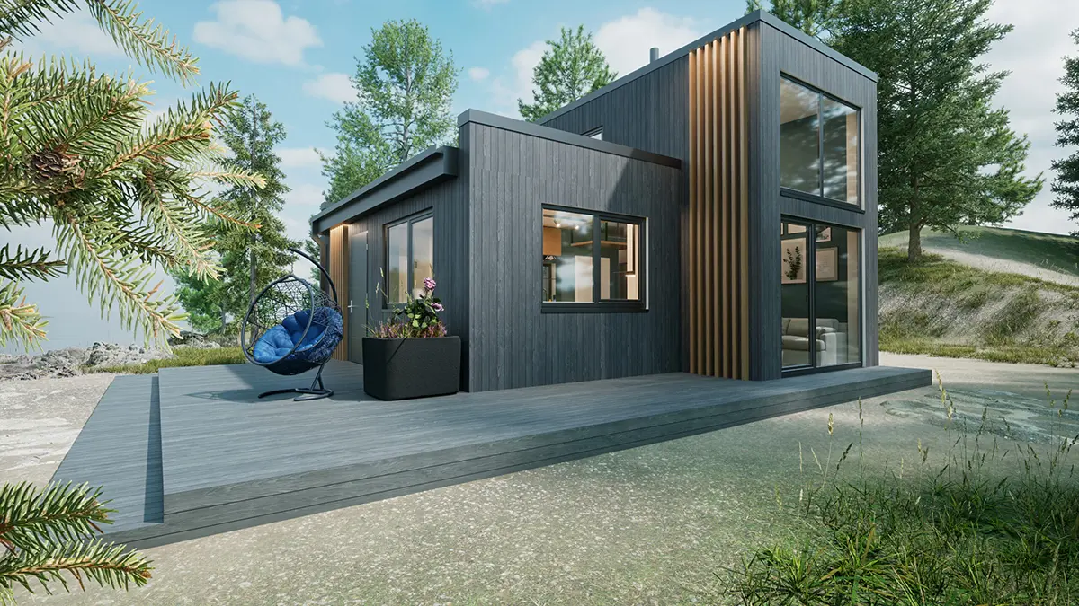 Projekt domu jednorodzinnego o pow. 55 m²: More, 2 Sypialnie, 1 Łazienki