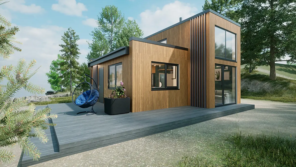 Projekt domu jednorodzinnego o pow. 55 m²: More, 2 Sypialnie, 1 Łazienki