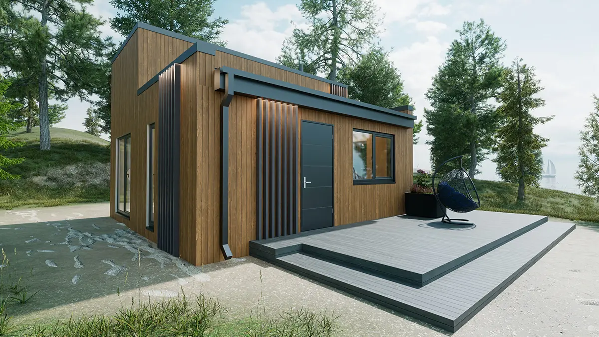 Projekt domu jednorodzinnego o pow. 55 m²: More, 2 Sypialnie, 1 Łazienki