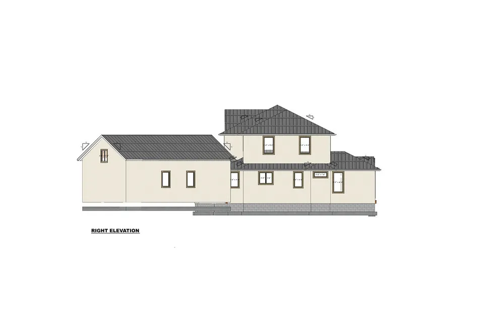 Projekt domu piętrowego o pow. 475 m²: 6 Sypialnie, 5 Łazienki, Otwarta kuchnia, Garaż