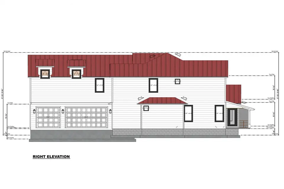 Projekt domu piętrowego o pow. 543 m²: 4 Sypialnie, Gabinet, 4 Łazienki, Otwarta kuchnia, Garaż