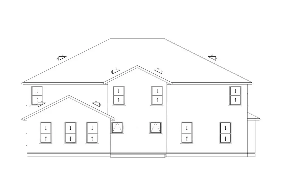 Projekt domu piętrowego o pow. 490 m²: 4 Sypialnie, Gabinet, 4 Łazienki, Otwarta kuchnia, Garaż