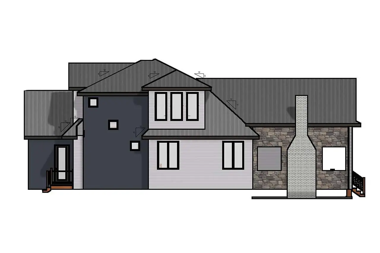 Projekt domu piętrowego o pow. 350 m²: 3 Sypialnie, Gabinet, 3 Łazienki, Otwarta kuchnia, bez Garażu