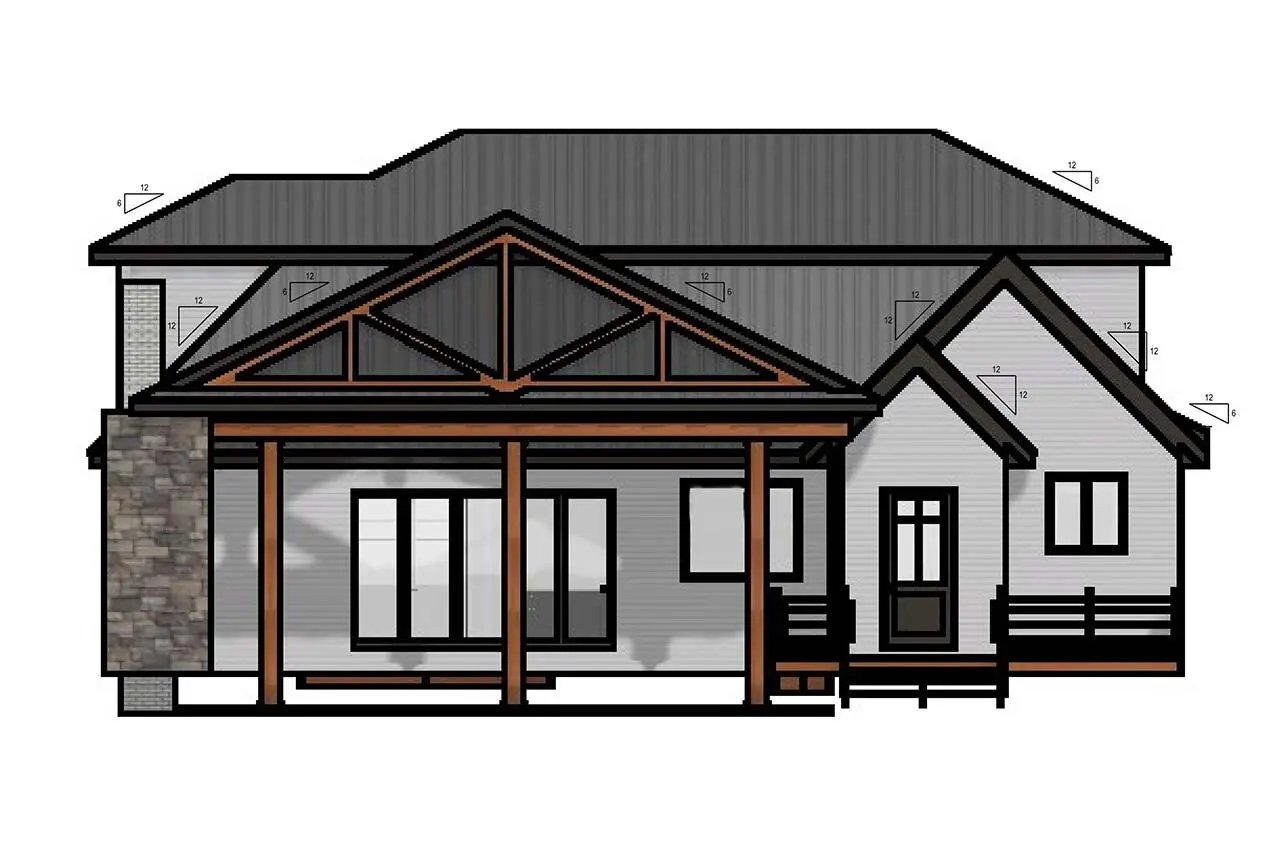 Projekt domu piętrowego o pow. 350 m²: 3 Sypialnie, Gabinet, 3 Łazienki, Otwarta kuchnia, bez Garażu