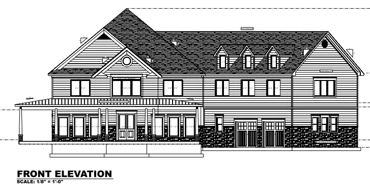 Projekt domu piętrowego o pow. 1092 m²: 4 Sypialnie, 5 Łazienki, Otwarta kuchnia, Garaż