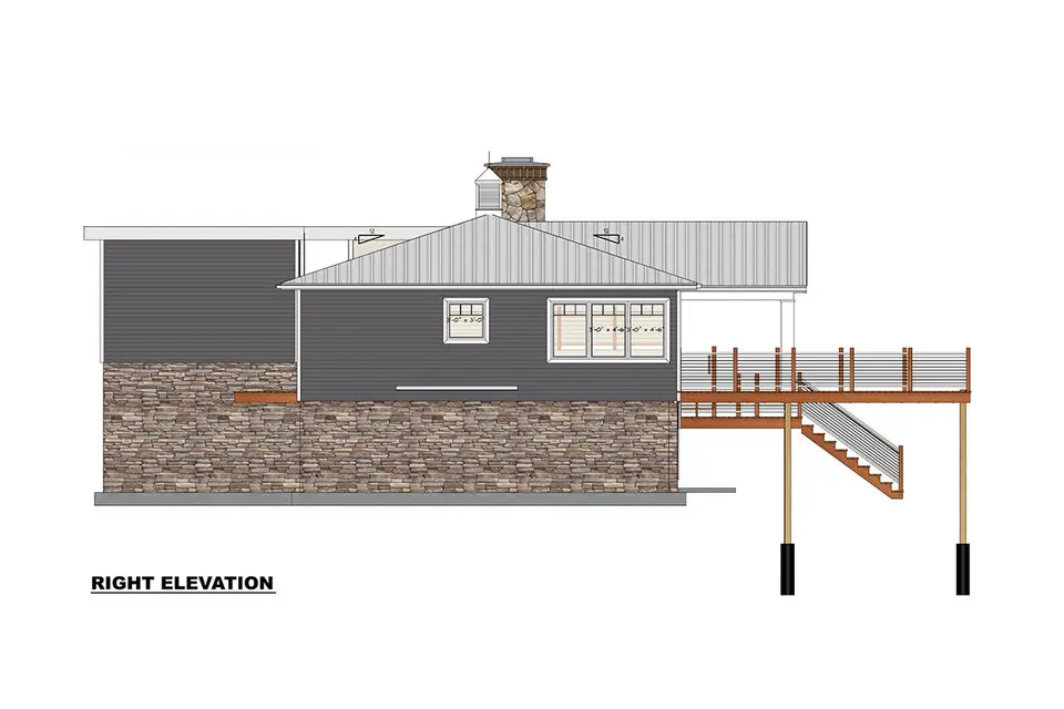 Projekt domu parterowego + piwnicą o pow. 204 m²: 3 Sypialnie, 3 Łazienki, Otwarta kuchnia, bez Garażu
