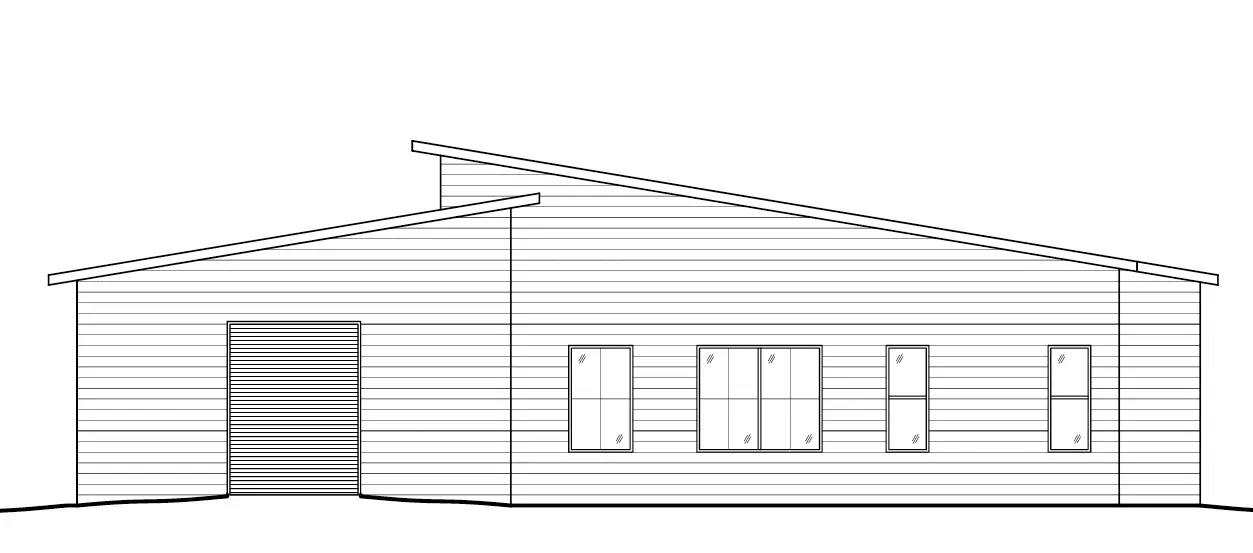 Projekt domu parterowego o pow. 120 m²: 2 Sypialnie, 2 Łazienki, Otwarta kuchnia, bez Garażu